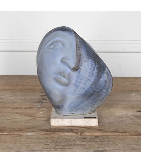 20th Century Ceramic Head Sculpture by Liliane Caumont