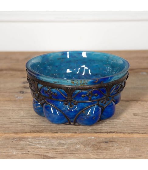 20th Century Daum Blue Glass Bowl