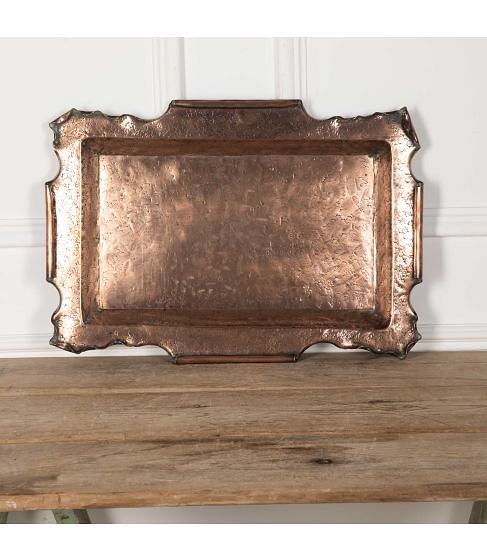 20th Century English Hammered Copper Serving Tray