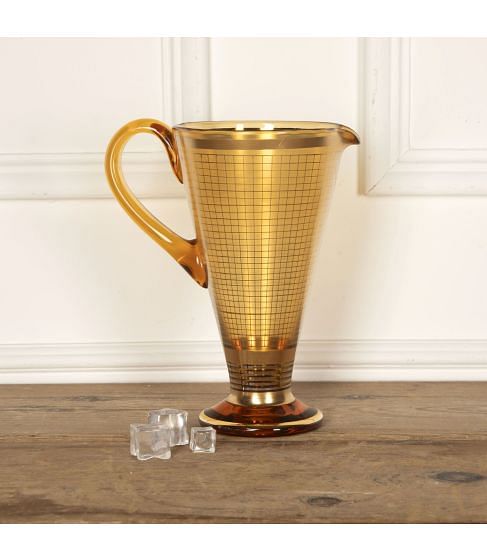 20th Century Extra Large Gold and Amber Cocktail or Water Jug