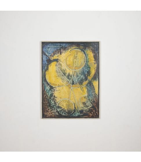 20th Century French Abstract Oil on Board