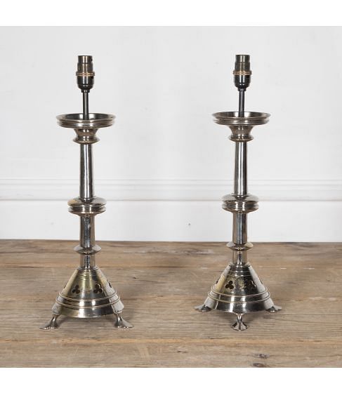 20th Century French Nickel Table Lamps
