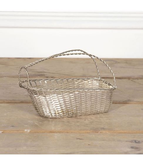 20th Century French Silver Plate Woven Wine Bottle Holder