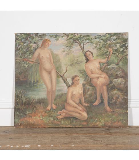 20th Century French 'The Three Graces' Painting