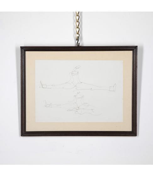 20th Century Ink Sketches 'Limbering Up Ballet Dancer'