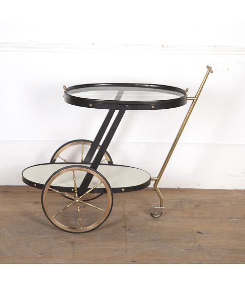 20th Century Italian Oval Bar Cart