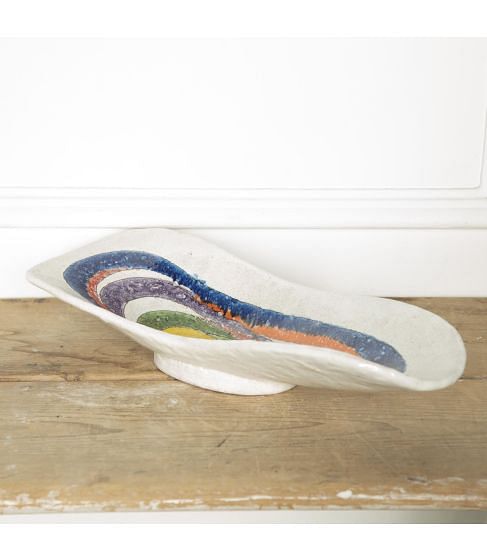 20th Century Long Oval Italian Ceramic Bowl