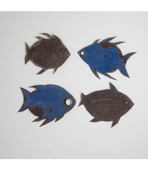20th Century Metal Fish Wall Sculptures