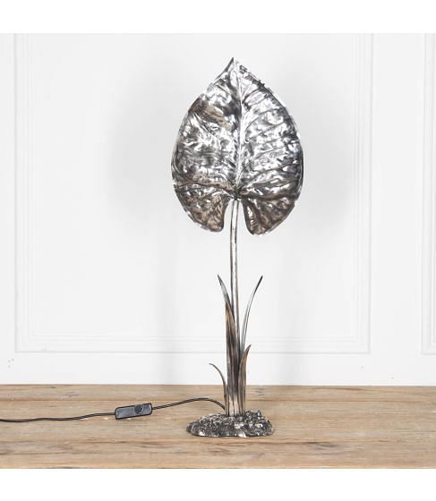 20th Century Nickel Leaf Lamp