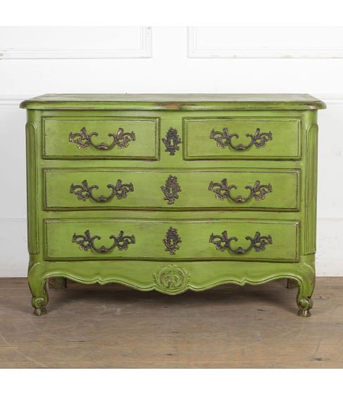 20th Century Painted Serpentine Fronted Commode