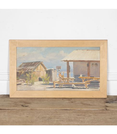 20th Century Russian Framed Oil on Board Painting