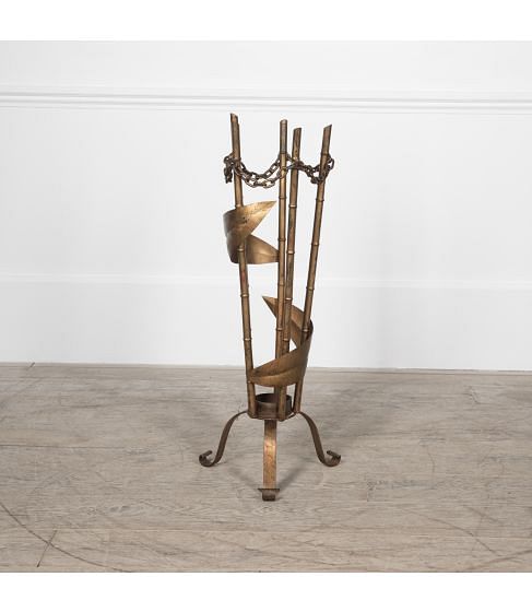 20th Century Spanish Gilt Iron Umbrella Stand