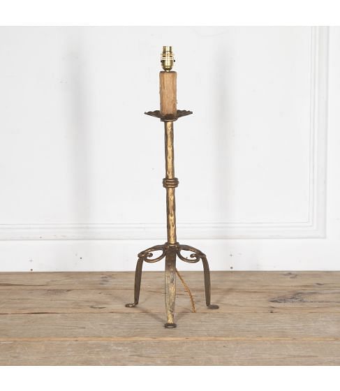 20th Century Spanish Gilt Iron Table Lamp