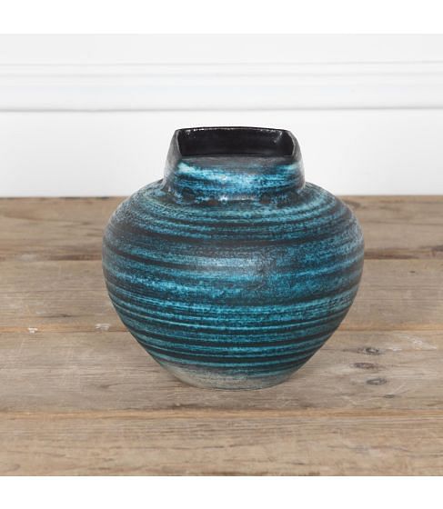 20th Century Square Top Accolay Blue Vase