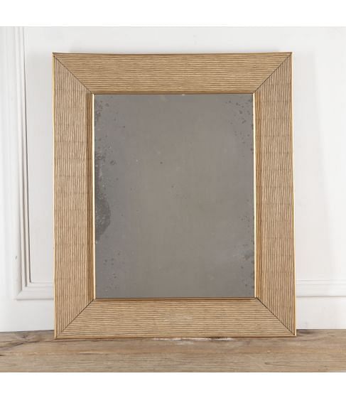 20th Century Textured Wood Framed Mirror