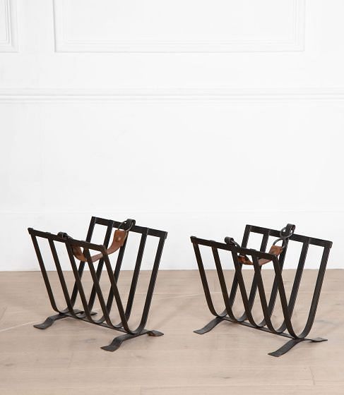20th Century Two Wrought Iron Magazine Holders