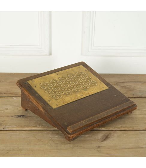 French Brass and Wooden Foot Rest