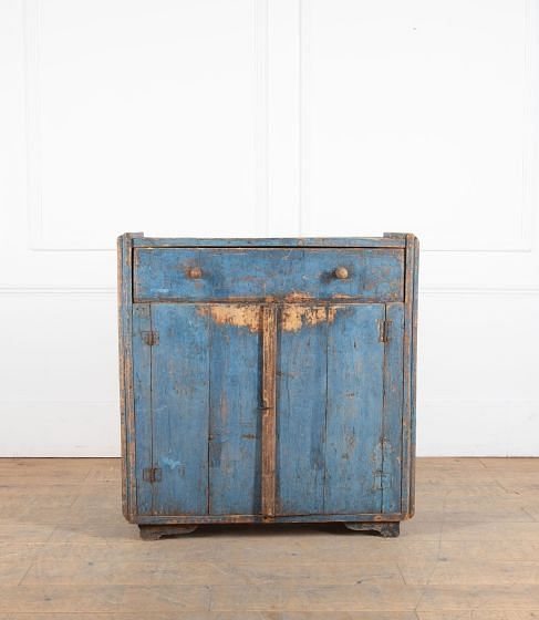 19th Century Blue Painted Dresser Base