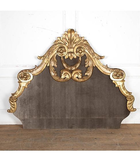 SALE: 19th Century Large Italian Giltwood Upholstered Headboard