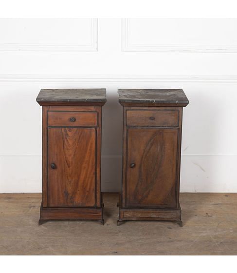 18th Century Pair of French Directoire Tole Bedside tables