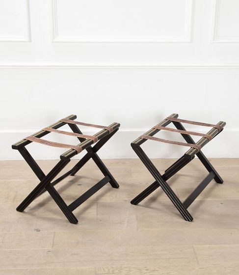 Pair of Mid-Century French Ebonised Luggage Stands