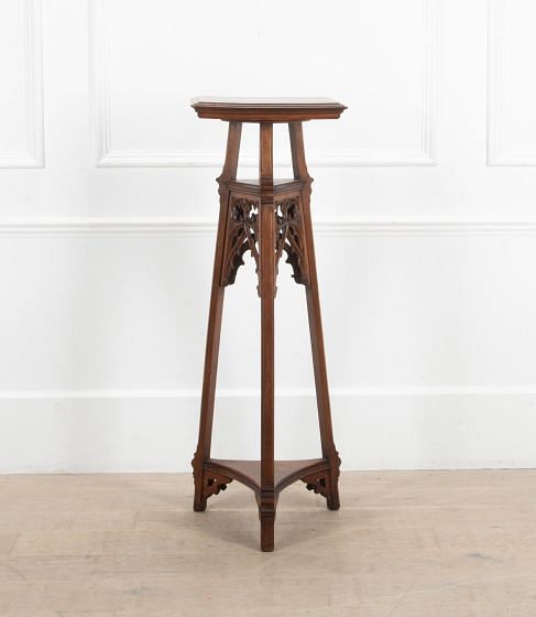 19th Century French Neo-Gothic Revival Sculpture Stand