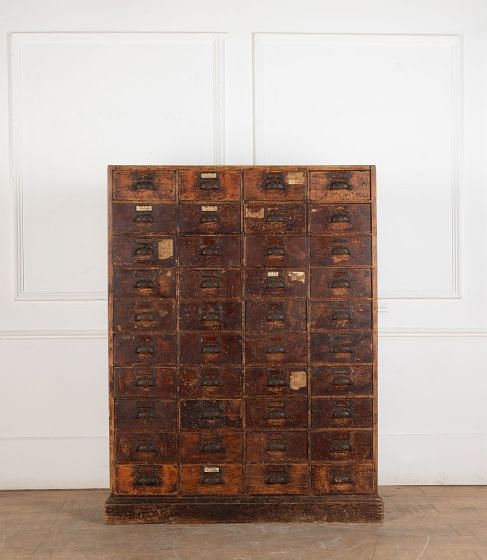 19th Century English Bank Of Drawers