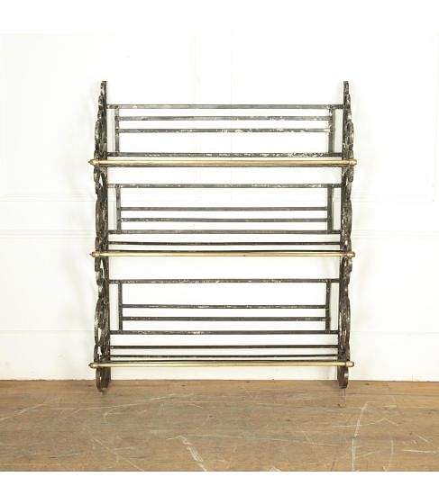 Late 19th Century Wrought Iron French Boulangerie Wall Shelf