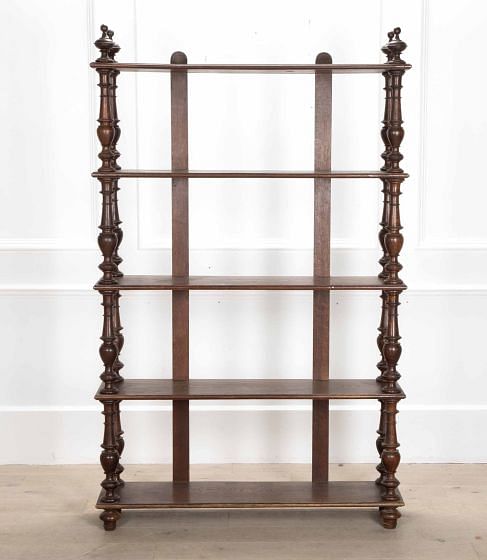 19th Century French Oak Open Bookcase