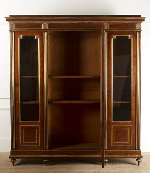 French 19th Century Mahogany and Brass Bookcase