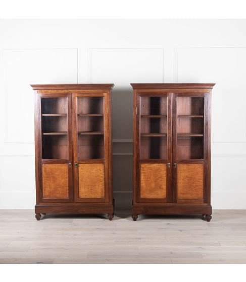 Pair of 19th Century Walnut Bookcases