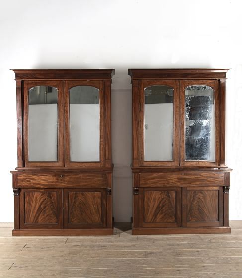 Pair of 19th Century Irish Mahogany Library Bookcases