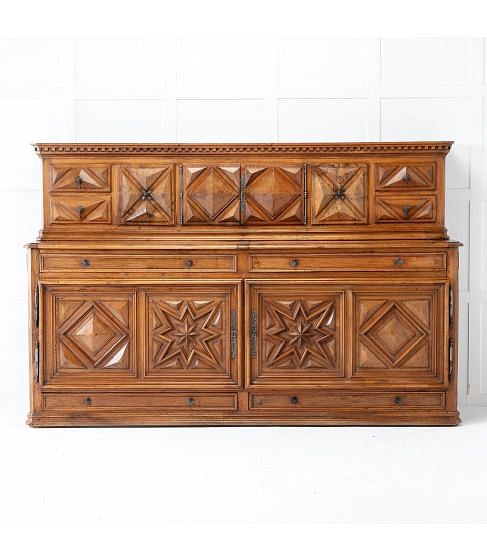 19th Century French Walnut and Oak Buffet