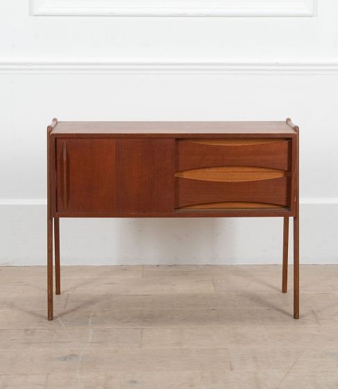 Small French Mid 20th Century Compass Leg Cupboard with Drawers