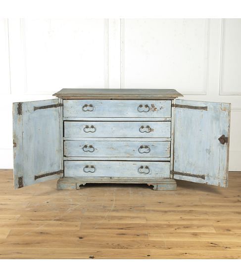 18th Century Italian Blue Painted Commode
