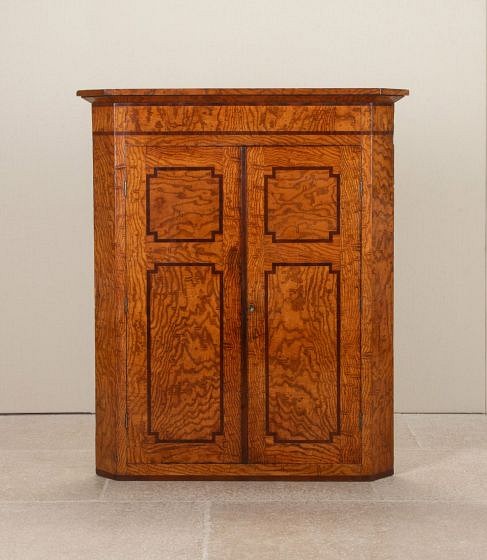 George III Hungarian Ash Corner Cupboard
