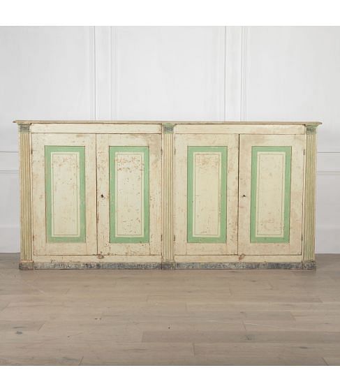 19th Century Original Painted Italian Four Door Buffet