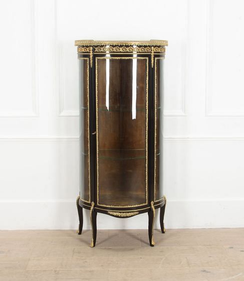 19th Century French Marble Top China Cabinet