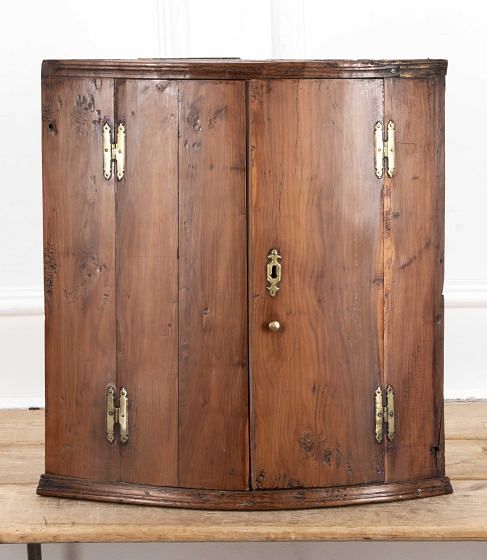 18th Century Yew Wood Corner Cupboard