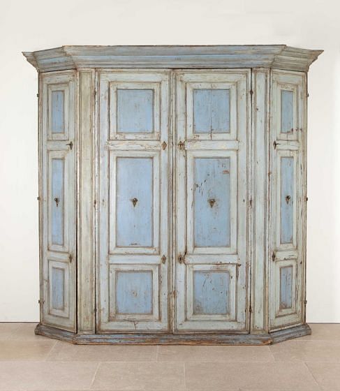 Large 18th Century Blue Painted Italian Cupboard