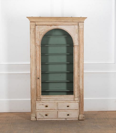 19th Century Swedish Glass Door Vitrine