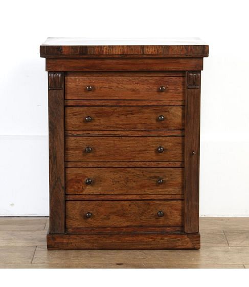 19th Century Rosewood Miniature Wellington Chest