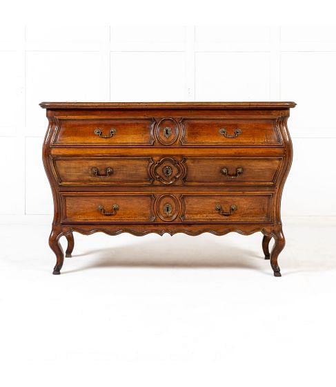 18th Century Louis XV Period Walnut Bombe Commode