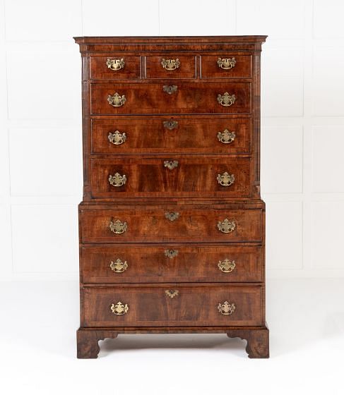 18th Century English Walnut Chest on Chest