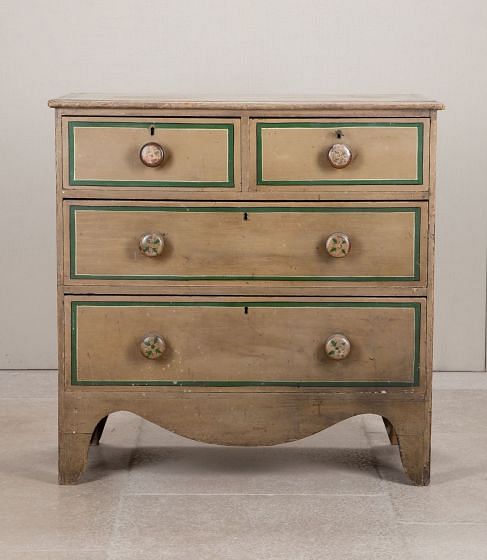 George III Original Painted Pine Chest of Drawers