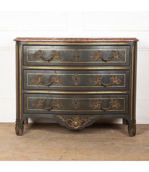 19th Century Louis XIV Style Marble Top Commode