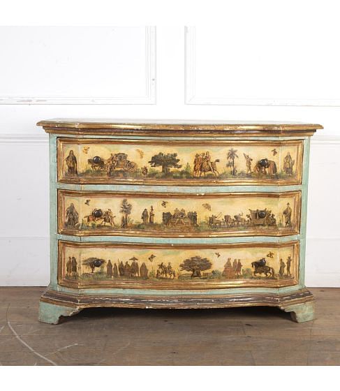 18th Century Lacca Povera Italian Commode
