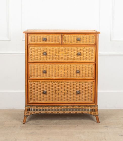 Mid-Century French Cane Commode