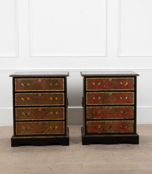 Pair of 19th Century French Boulle Tortoiseshell Commodes