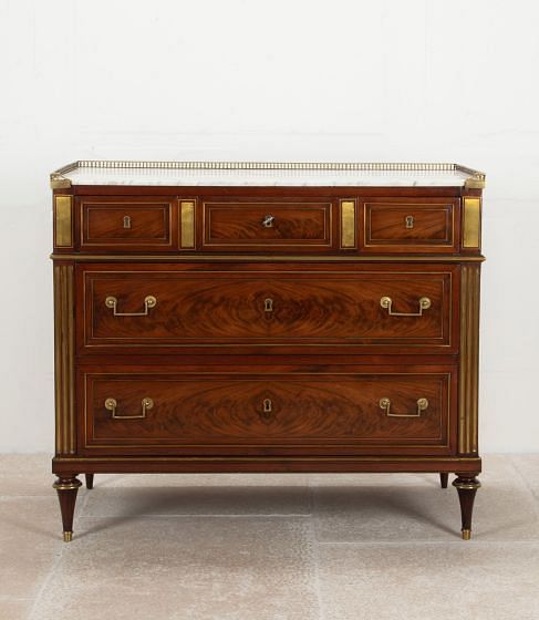 18th Century French Louis XVI Period Brass Mounted Commode